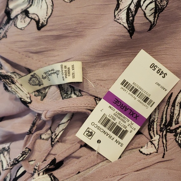 AMERICAN RAG CIE by MACY'S Boho High/Low Top Blouse Pale Lavender XXL NWT - Picture 5 of 10